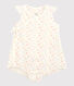 Combicourt fleuri bébé fille en tubique chaine et trame en coton biologique