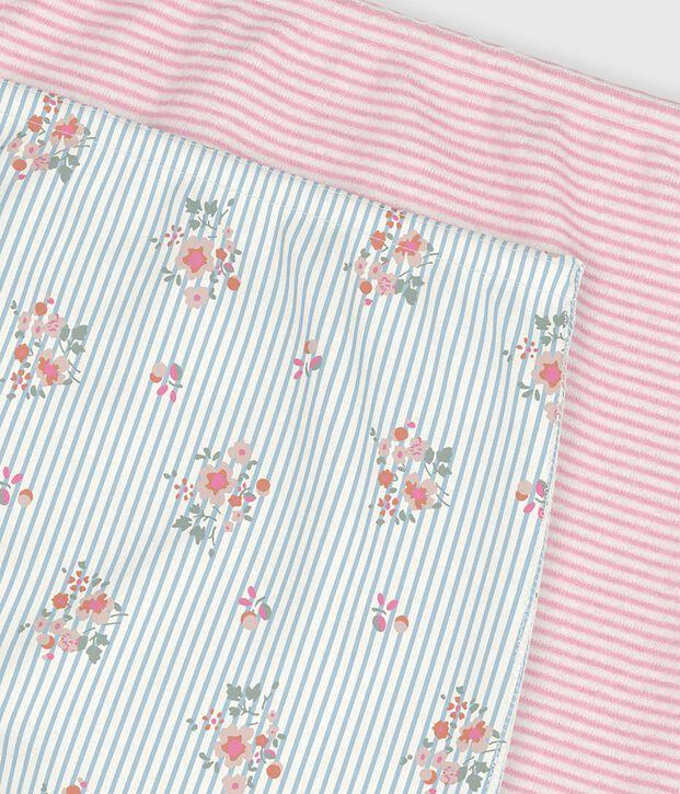 Lot de shorties enfant en coton long imprim&eacute; fleuri multicouleur