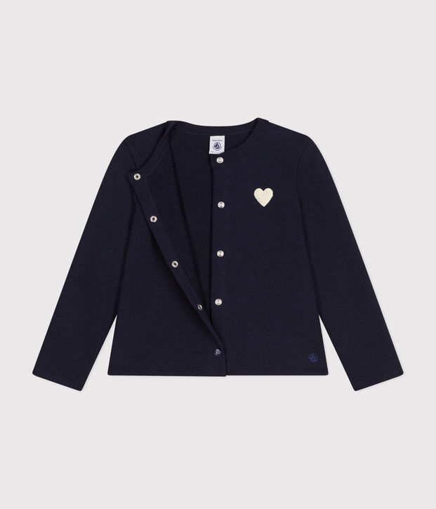 Cardigan en molleton enfant fille bleu marine