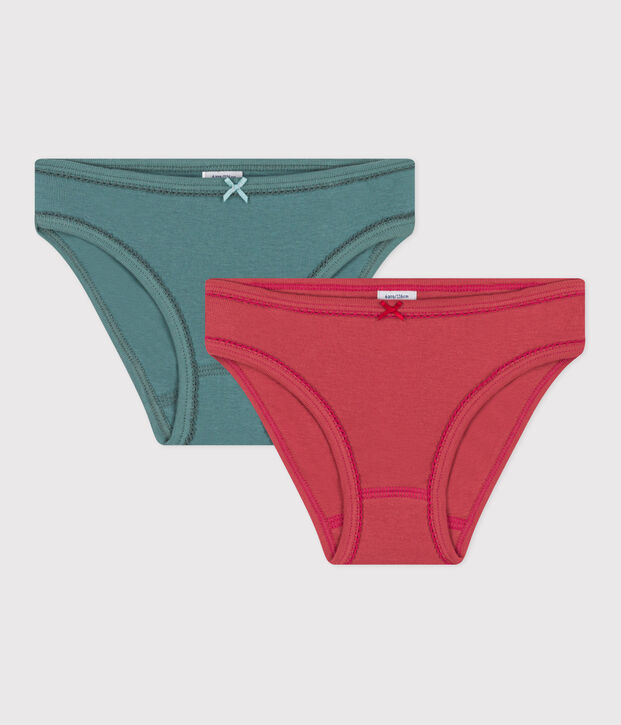 Lot de 2 culottes en coton petite fille multicouleur