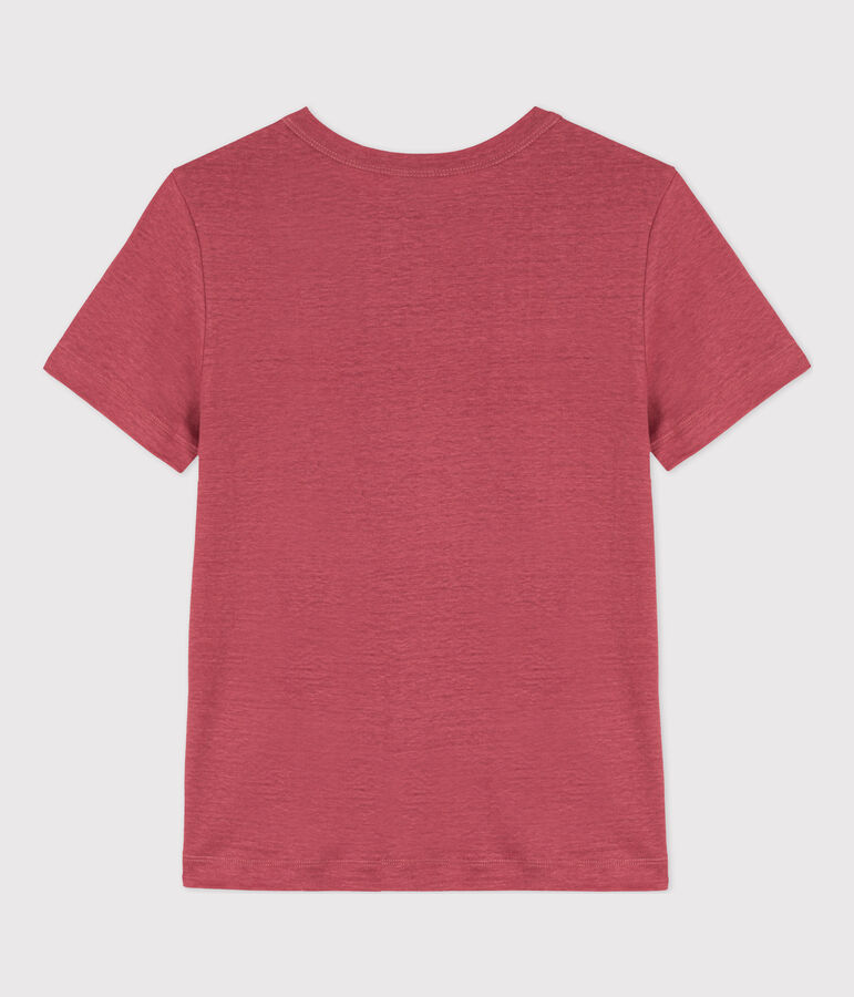 L'ICONIQUE, T-shirt voor dames in linnen roze