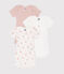 Setje met drie katoenen body's met korte mouw en bloemen voor baby's variante 1