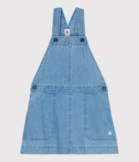 Robe salopette en denim léger enfant fille bleu DENIM CLAIR