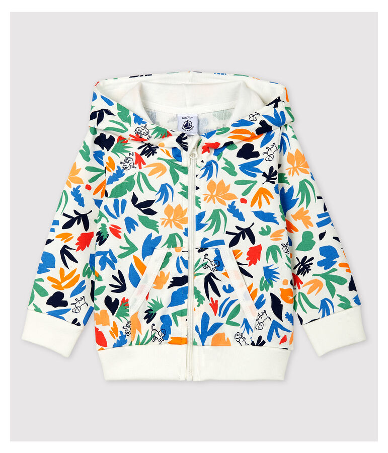 Molton vest voor baby's. wit MARSHMALLOW/wit MULTICO