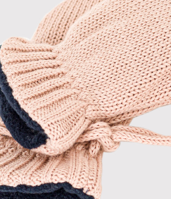 Babywanten van gevoerd tricot en gerecycleerde fleece roze SALINE