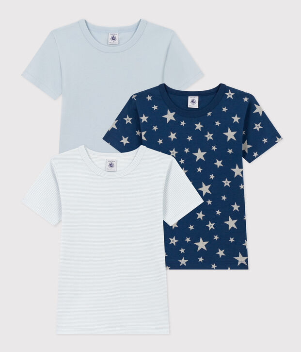 Set van 3 katoenen T-shirts met korte mouwen met ster voor kleine jongens multicouleur