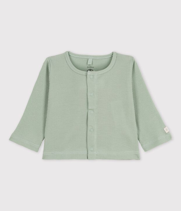 Babycardigan van katoen en lyocell groen