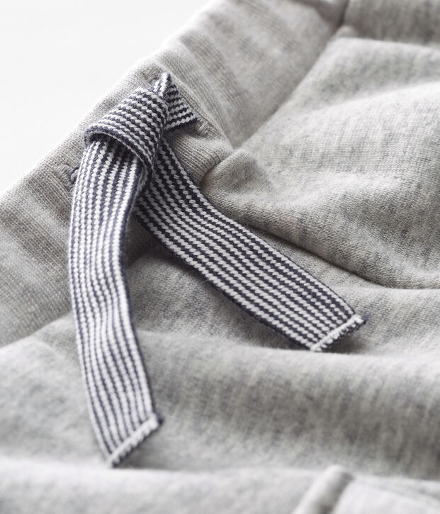 Pantalon b&eacute;b&eacute; gar&ccedil;on en maille velours gris chin&eacute; clair