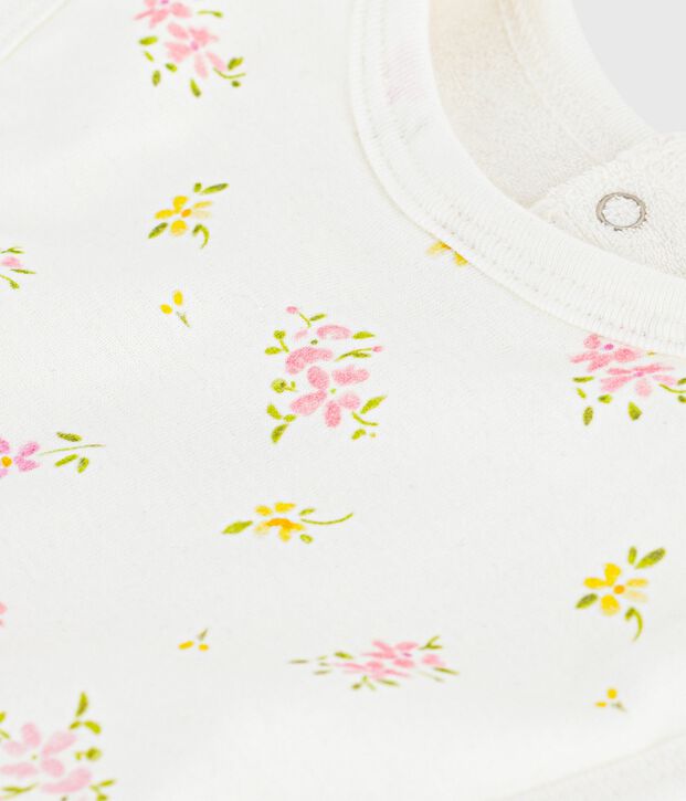 Bavoir naissance en coton imprim&eacute; blanc/multicouleur