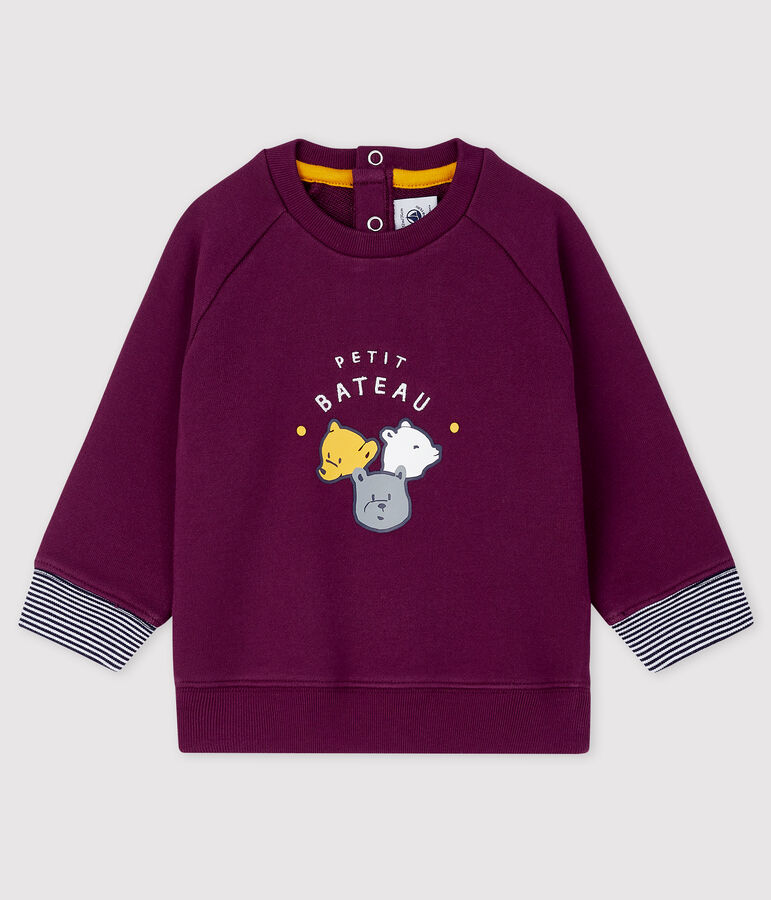 Sweatshirt b&eacute;b&eacute; gar&ccedil;on imprim&eacute; violet