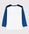 T-shirt in jersey oor jongens kinderen wit MARSHMALLOW/blauw MAJOR