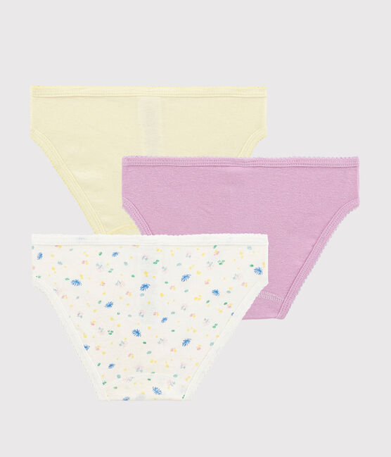 Lot de 3 culottes à fleurs petite fille en coton et lin variante 1