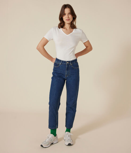 Tee-shirt l'Iconique manches courtes en côte unie femme blanc ECUME