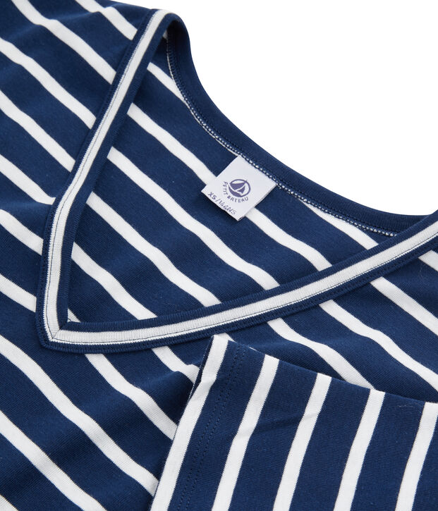 Iconisch damesshirt blauw/wit