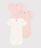 Lot de 3 bodies manches courtes mini cœurs en coton bébé variante 1