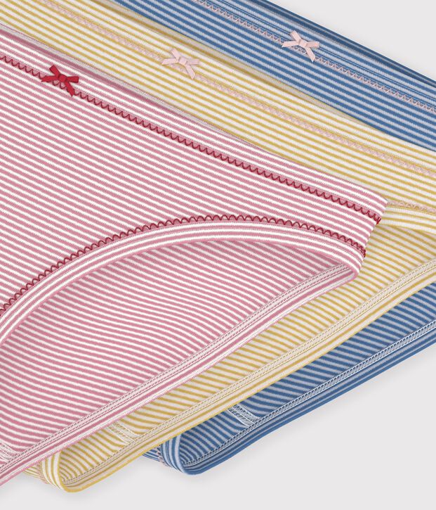 Lot de culottes femme en coton &agrave; rayures multicouleur