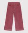 Pantalon wide leg enfant en velours rose