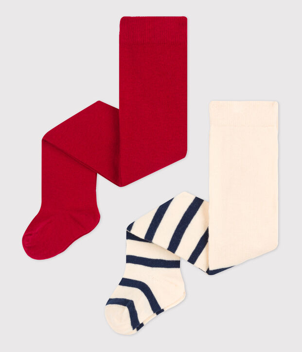 Lot de 2 paires de collants b&eacute;b&eacute; en jersey multicouleur