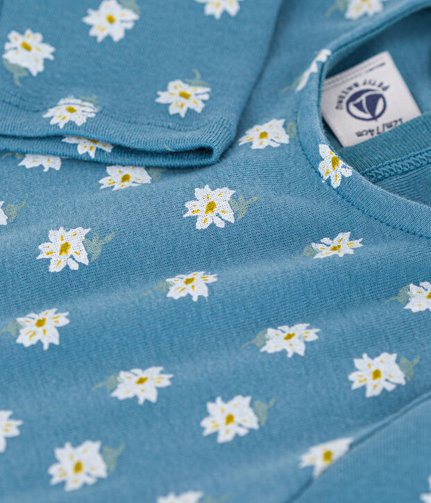 Baby-T-shirt met lange mouwen in katoen blauw/multicouleur