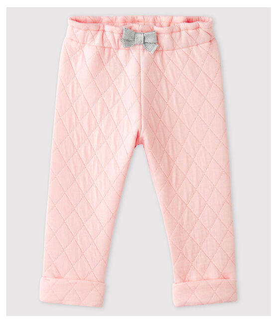 Broek van gewatteerde tubic voor babymeisjes roze MINOIS