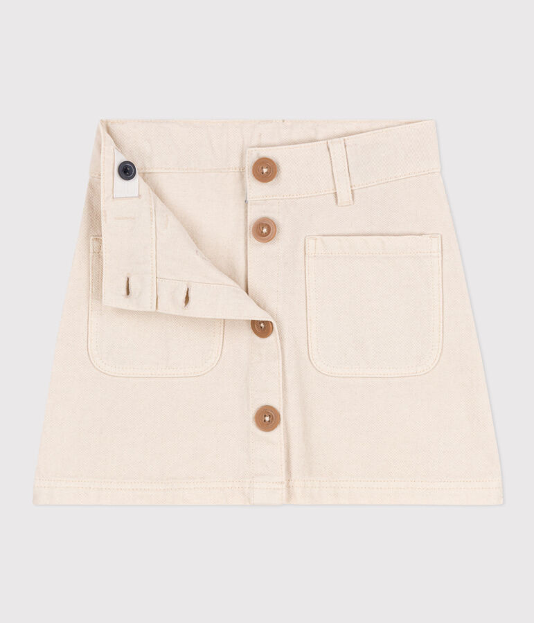 Jupe en denim enfant fille &eacute;cru
