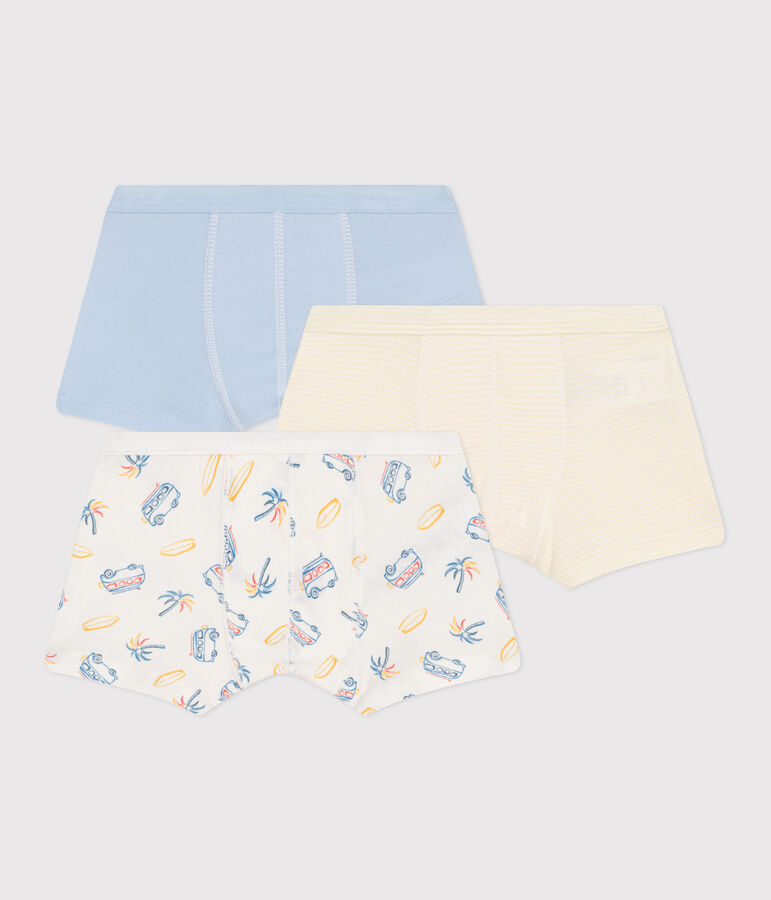 Lot de 3 boxers enfant en coton &agrave; ceinture collet&eacute;e imprim&eacute; vans multicouleur