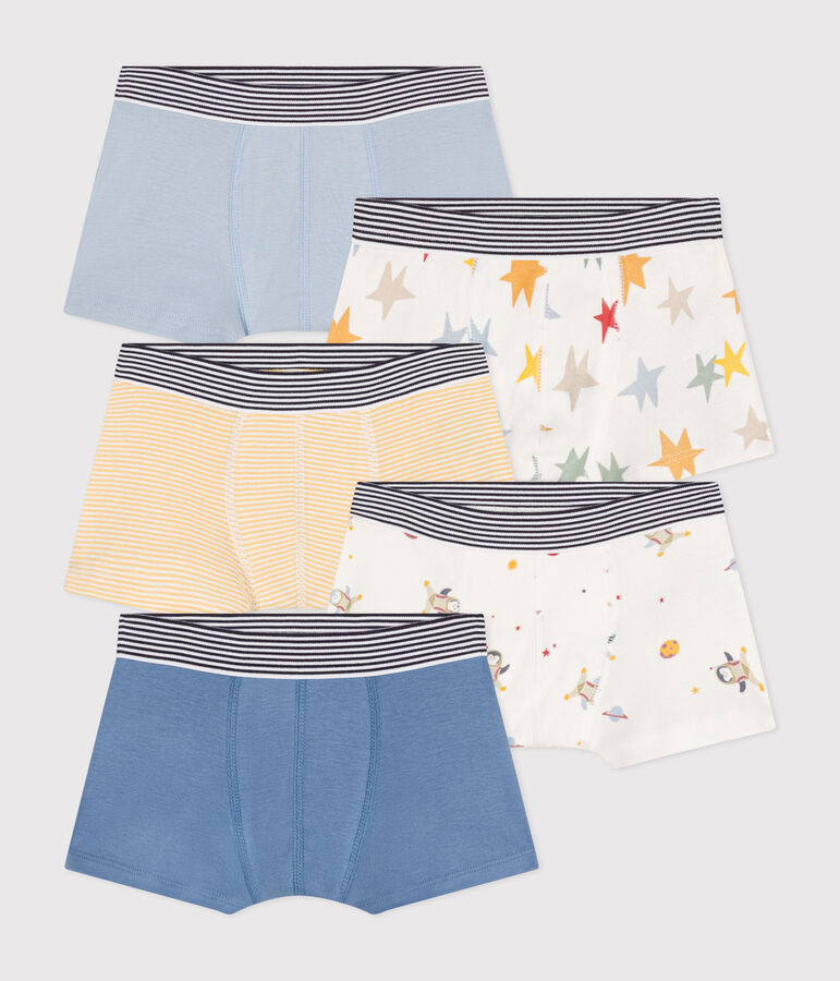 Setje met 5 katoenen boxershorts in ruimtethema voor kinderen multicouleur