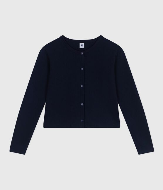 Effen katoenen damesvest blauw SMOKING
