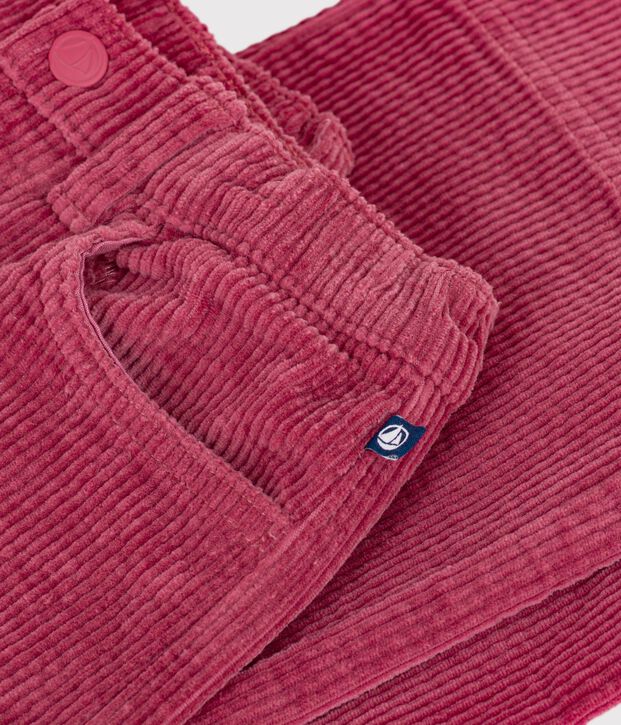 Fluwelen broek met wijde pijpen voor kinderen roze