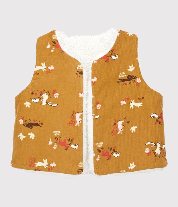 Gilet r&eacute;versible b&eacute;b&eacute;. jaune/multicouleur