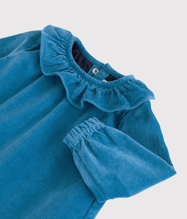 Fluwelen jurk baby. blauw