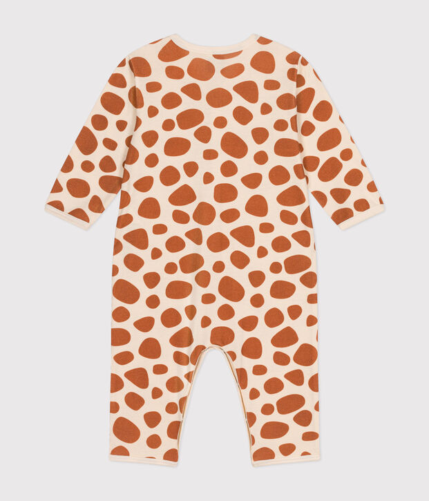 Pyjama sans pied girafe en coton b&eacute;b&eacute; &eacute;cru/marron