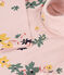 Sous-pull imprimé fleuri en coton enfant fille rose SALINE/blanc MULTICO