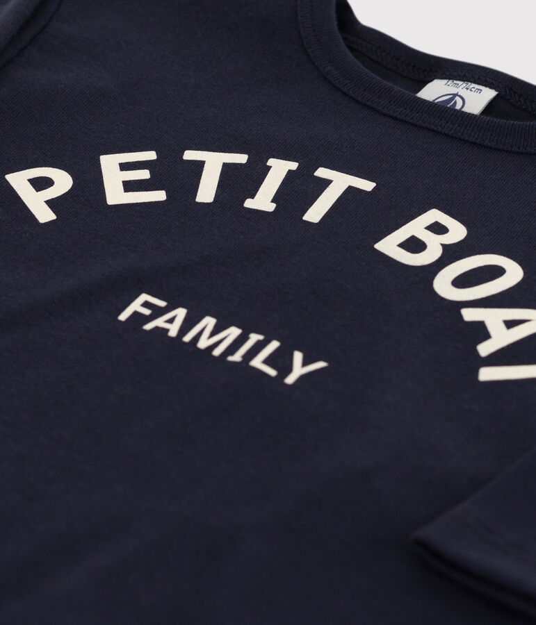 Katoenen T-shirt met lange mouwen voor baby's blauw