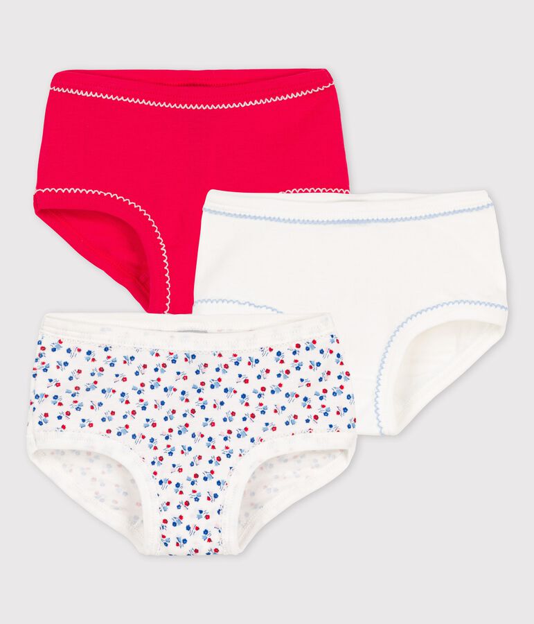 Set van 3 hoge meisjesslips in katoen multicouleur