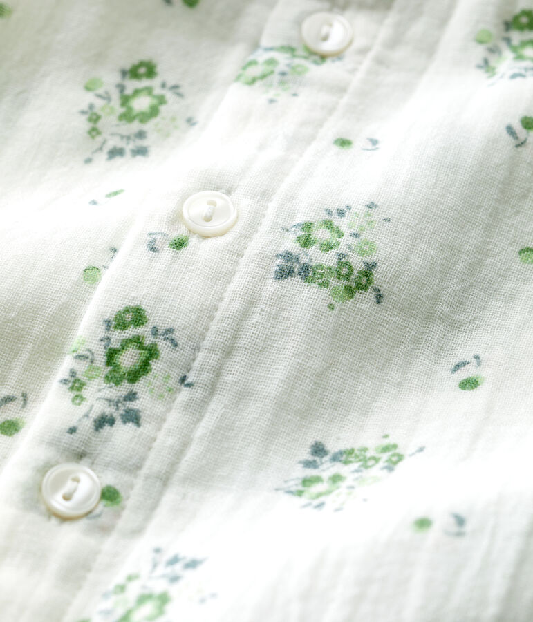 Lang pakje met bloemenprint en biologisch katoengaas voor baby's wit/multicouleur