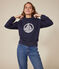Sweatshirt van fleece voor dames blauw SMOKING