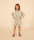 Meisjesjurk met lange mouwen in fleece met print