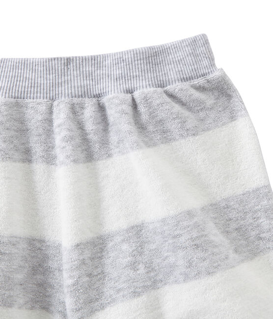 Pyjacourt garçon bi-matière gris POUSSIERE/blanc LAIT