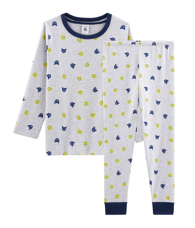 Pyjama petit gar&ccedil;on en c&ocirc;te gris/multicouleur