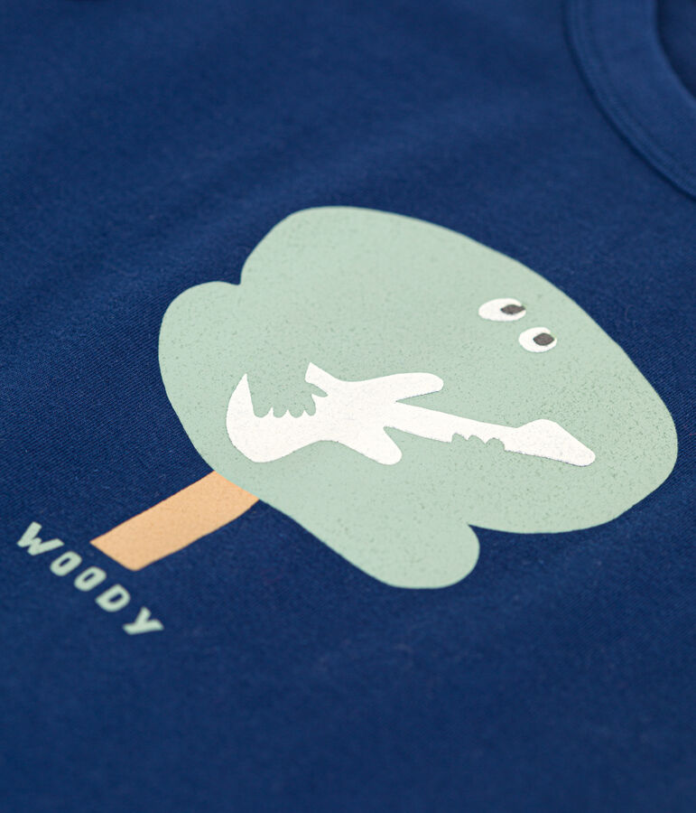 Tee-shirt manches courtes en jersey fin enfant gar&ccedil;on bleu