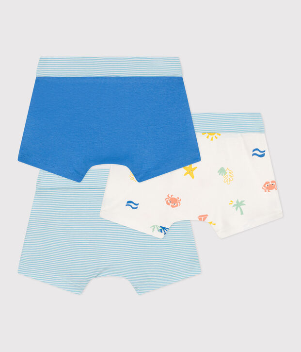 Setje met 3 katoenen boxershorts met omhulde tailleband met prints multicouleur