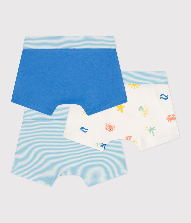 Setje met 3 katoenen boxershorts met omhulde tailleband met prints multicouleur