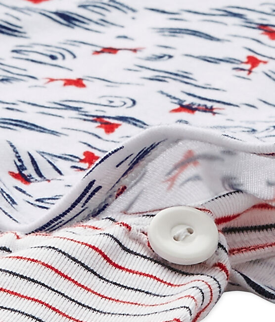 Pyjashort bébé garçon 2 pièces blanc ECUME/blanc MULTICO