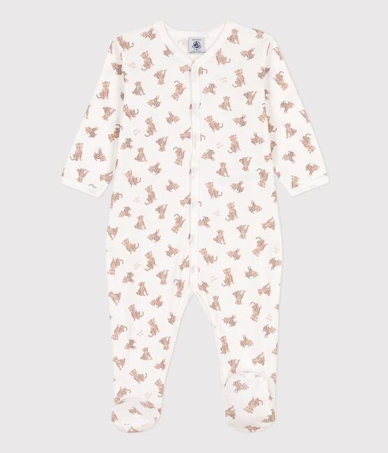 Dors-bien imprimé en coton blanc MARSHMALLOW/blanc MULTICO