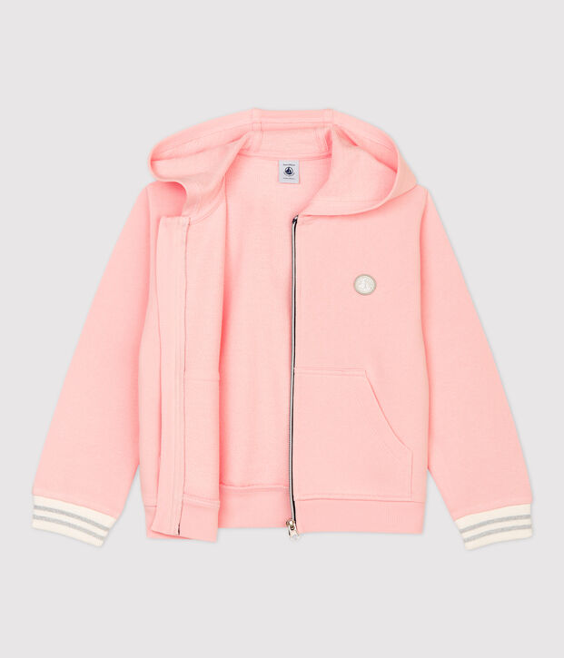Sweatshirt &agrave; capuche en molleton enfant fille rose