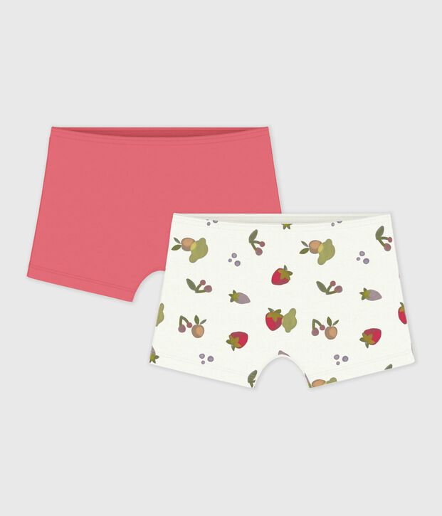 Lot de shorties enfant en coton long imprim&eacute; fruits multicouleur