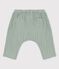 Pantalon sarouel uni en gaze de coton bio bébé vert HERBIER