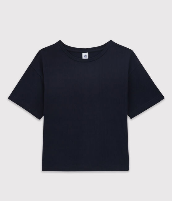 LE BOXY, T-shirt voor dames in katoen  blauw SMOKING