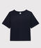 LE BOXY, T-shirt voor dames in katoen  blauw SMOKING